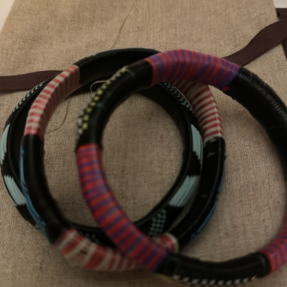Set of 3 Lee Angel woven bangles - Picture 2 of 3